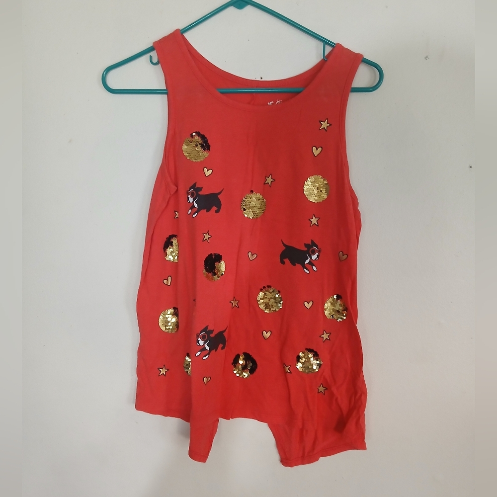 Justice Red Tank Top with Gold Accents (0130)
